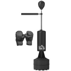 HOMCOM Sac de box pe suport punching ball brunier 3 &icirc;n 1 cu minge de viteză și braț flexibil rotativ &icirc;nălțime reglabilă | Aosom Romania