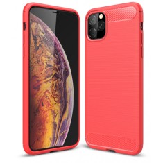 Husa TPU OEM Carbon pentru Apple iPhone 11 Pro Max, Rosie