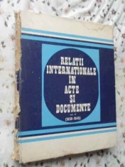 RELATII INTERNATIONALE IN ACTE SI DOCUMENTE VOL.II (1939-1945) (COTOR RUPT)-AL. VIANU, C. BUSE, Z. ZAMFIR, -120132