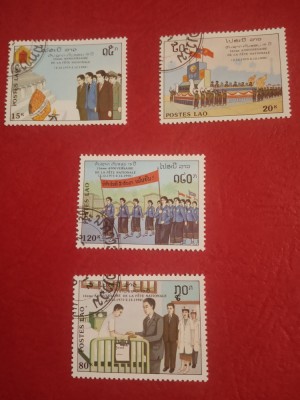 LAOS, ZIUA NAȚIONALĂ - SERIE COMPLETĂ ȘTAMPILATĂ foto