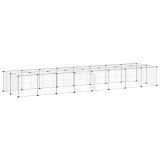 Cumpara ieftin Cusca animale de companie cu usa 36 panouri negru 280x70x35 cm otel