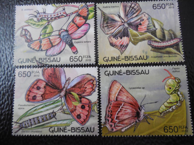 Guineea Bissau-Fauna,fluturi-serie completa ,MNH foto