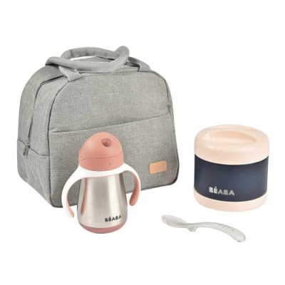 Set izoterm on the go 4 piese Beaba Pink foto
