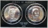 Manama 1970 - Personalități, A. Lincoln, Martin Luther King, colita nedantelata in relief, neuzata, silver foil