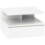 HOMCOM Noptieră Suspendată cu Sertar și Raft Superior din Lemn, 35x32x22,5 cm, Alb | Aosom Romania