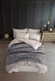 Cumpara ieftin Lenjerie de pat pentru o persoana, Eponj Home, Creative 143EPJ04411, 2 piese, amestec bumbac, gri