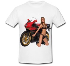 Tricou &amp;quot; Sexy famme with motorbike &amp;quot; foto