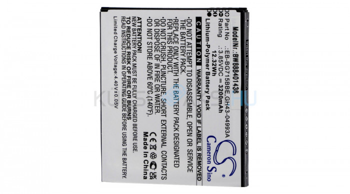 Baterie de telefon mobil VHBW Samsung EB-BG715BBE, GH43-04993A - 3200mAh, 3.85V, Li-polymer