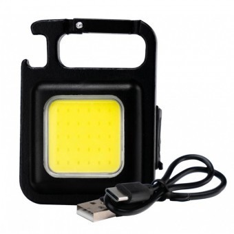 Lanterna breloc cu carabina Strend Pro, 3 moduri de iluminat, Led, carabina, USB, 160 lm, Magnet foto