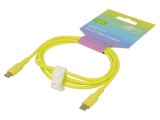 Cablu USB-C 2.0 Goobay 1,5m Galben 60W, Mufă pe Ambele Părți