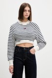 Tommy Jeans pulover din amestec de l&acirc;nă culoarea alb, DW0DW21677