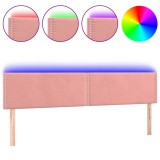 Cumpara ieftin Tablie de pat cu LED, roz, 200x5x78/88 cm, catifea