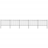 vidaXL Gard de grădină cu v&acirc;rf suliță, negru, 8,5 x 1,2 m, oțel
