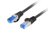 Cablu retea Patch Cord Cat.6A S/FTP LSZH CCA 2m Negru Lanberg, Fluke Passed