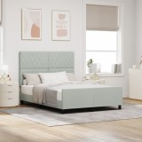 vidaXL Cadru de pat Gri deschis 140x200 cm Catifea