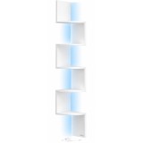 Raft de colt suspendat VASAGLE cu LED RGB, 5 polite zig-zag, alb