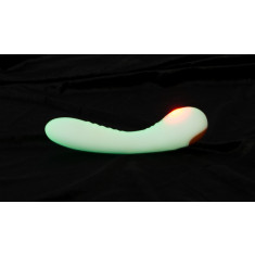 Vibrator Punctul G Glow in The Dark, 9 Moduri Vibratii, Silicon, USB, IPX 7, Alb, 17.9 cm
