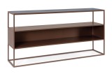 Cumpara ieftin Consola otel maro coin sticla Godric 140x30x72 cm