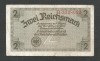 GERMANIA NAZISTA 2 MARCI REICHSMARK 1940 [16] P- 137b , 8 cifre , Litera R