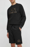 Armani Exchange pantaloni scurti barbati, culoarea negru
