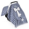 Parasolar Auto Bebeluși 0-13kg BabyJem Gri - Protecție UV, Bumbac, Prindere Maner Rigid, Universal, Scoica Auto, Fete/Baieti