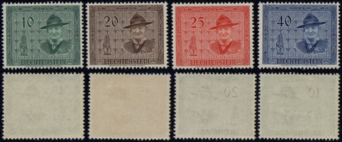 Liechtenstein 1953 Scouting conference Mi.315-318 MLH AM.413