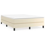 Cumpara ieftin Cadru de pat cu arcuri, crem, 140x190 cm, piele ecologica