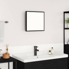 vidaXL Oglindă LED pentru baie Stejar negru 40x8.5x37 cm Lemn prelucrat