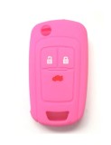 Husa cheie auto din silicon pentru Opel Insignia cu 3 butoane Roz