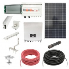 Kit complet fotovoltaic ON-GRID cu invertor 5KW INVT si panouri solare POLYCROWN 12x450W, sitem prindere pe tigala/tabla