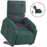 Cumpara ieftin Fotoliu electric masaj rabatabil / ridicare verde inchis textil