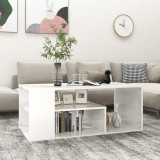 Gossi masuta de cafea, alb extralucios, 100x50x40 cm, lemn prelucrat