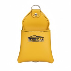 Organizator Auto Multifuncțional din Piele Galben TeamCar &ndash; Buzunar Depozitare Grilă Ventilație