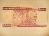 B291-I-Bancnota 5000 cruzeiros Brasilia anii 1980.