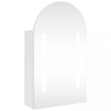Cumpara ieftin Dulap cu oglinda de baie cu LED, alb, 42x13x70 cm, arcuit
