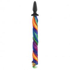 Dop anal cu coada Unicorn Tails - Rainbow