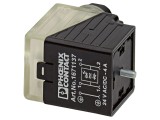 Conector cu valvă, mamă, 3 pini, IP65, &icirc;n unghi