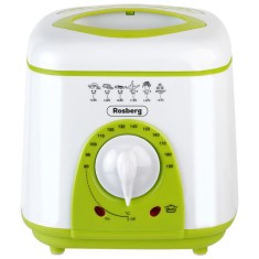Friteuza mini Rosberg R51980B, 950W, 1 litru, termostat, strat antiaderent, alb / verde foto