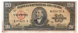 Cuba 20 Pesos 1960 P-94 Seria 674171