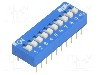 Intrerupator DIP, 2 pozitii, montare THT, 10 sectiuni, ECE - EDG110S