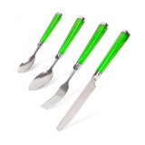 Set de tac&acirc;muri - verde - 4 bucăți - m&acirc;ner de plastic