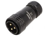 Mufă SA28 tată 3 pini IP67 50A 500V lipire cablu