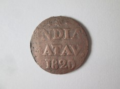 Rară! Java(Indonezia) Indiile de Est Neerlandeze 1/2 Stuiver 1820