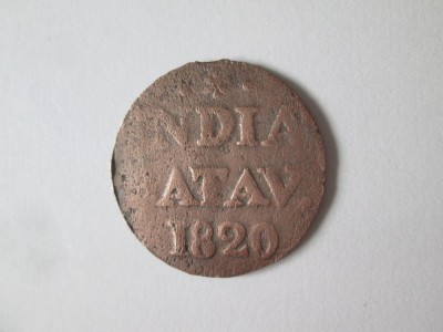 Rară! Java(Indonezia) Indiile de Est Neerlandeze 1/2 Stuiver 1820 foto