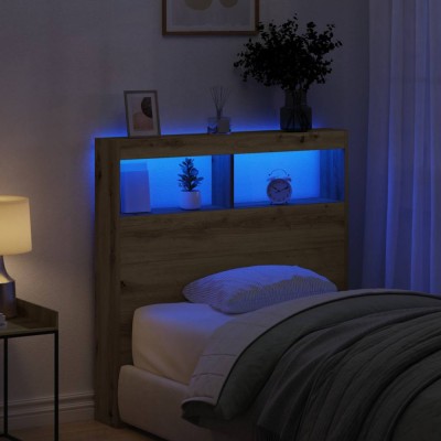 Gossi dulap pentru tablie cu led stejar artisan 100x17x102 cm foto