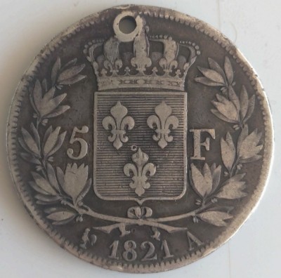 Moneda Franta - 5 Francs 1821 - A - Argint foto