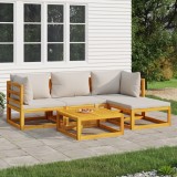 VidaXL Set mobilier grădină, perne gri deschis, 5 piese, lemn masiv 3155279