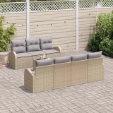 VidaXL Set de canapele pentru grădină 8 pcs Bej, Gri 55 x 55 x 37 cm