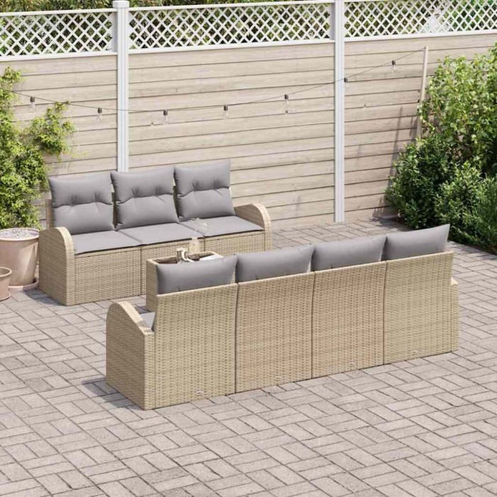 vidaXL Set de canapele pentru grădină 8 pcs Bej și gri 55 x 55 x 37 cm 3354619