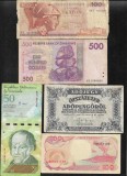 Set 5 bancnote de prin lume adunate (cele din imagini) #257, Europa